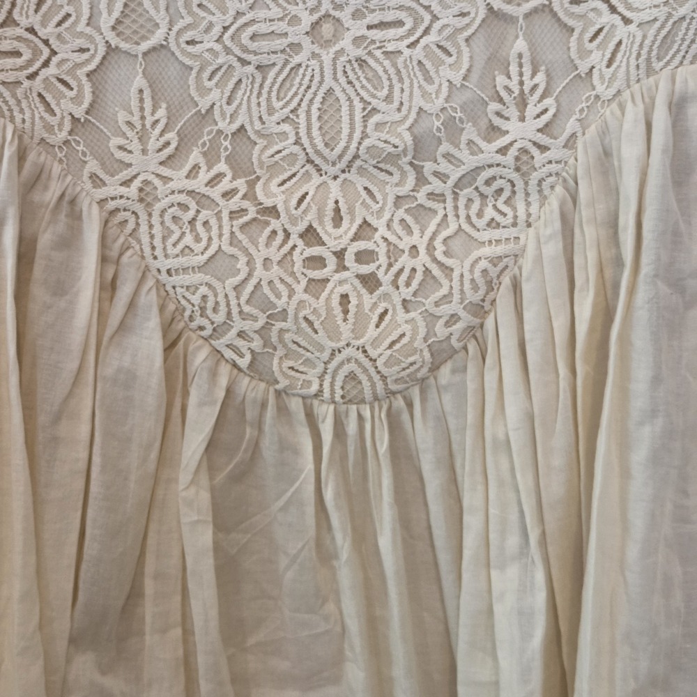 Parker Ivory Sun Lace Yoke Flowy Skirt SK93091889Y Cream Boho Size 14 NEW - Picture 15 of 16